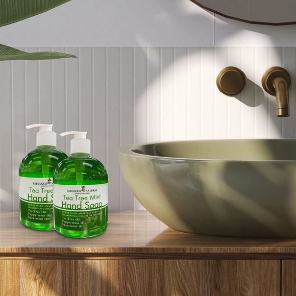 Set of 2 Tea Tree Gentle Foaming Hand Soap Pump Lid 16.9oz 500ml NEW - Picture 5 of 6